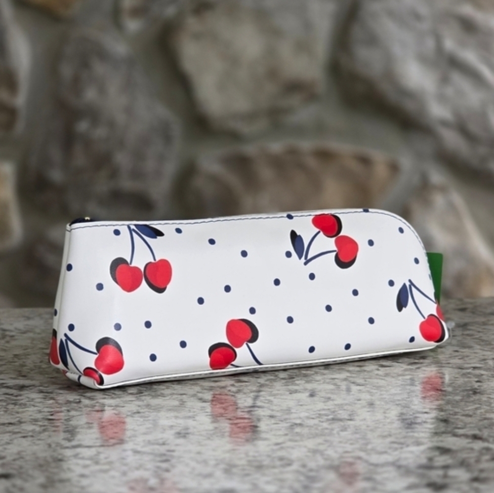 Kate Spade Vintage Cherry Dot Pencil Case - Picture 2 of 7